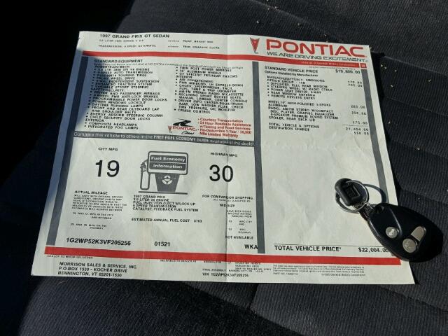 1G2WP52K3VF205256 - 1997 PONTIAC GRAND PRIX წითელი ფოტო 9