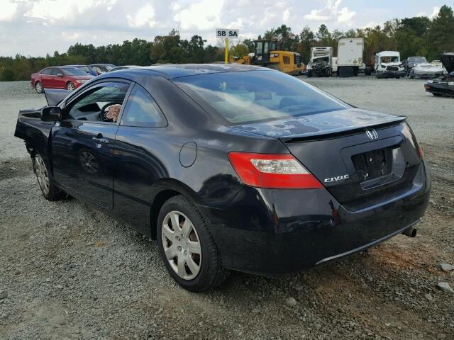 2HGFG12669H541822 - 2009 HONDA CIVIC LX BLACK photo 3