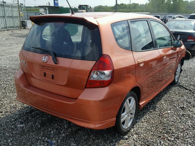 JHMGD38698S041612 - 2008 HONDA FIT SPORT ORANGE photo 4