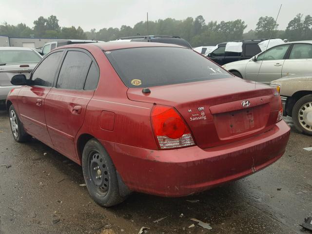 KMHDN46D55U031731 - 2005 HYUNDAI ELANTRA GL RED photo 3