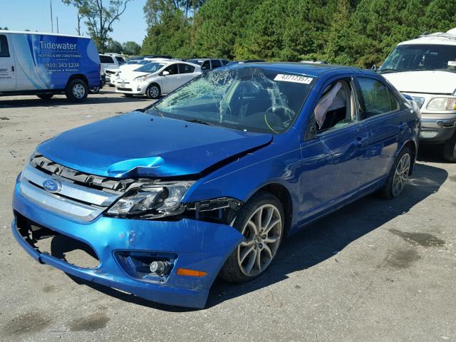 3FAHP0HA9BR283809 - 2011 FORD FUSION SE BLUE photo 2