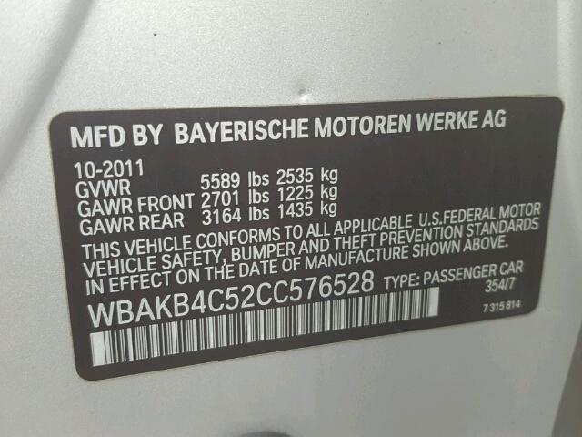 WBAKB4C52CC576528 - 2012 BMW 740 LI SILVER photo 10