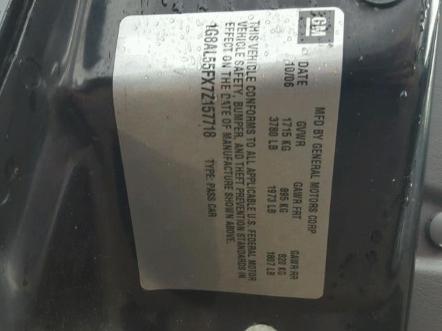 1G8AL55FX7Z157718 - 2007 SATURN ION LEVEL BLACK photo 10