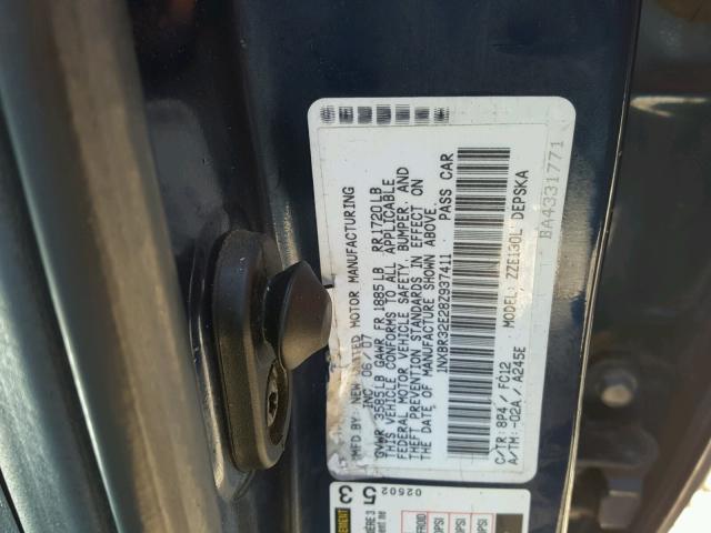 1NXBR32E28Z937411 - 2008 TOYOTA COROLLA CE 蓝色 照片 10