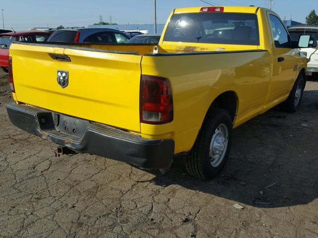 3C6LD4AT6CG238749 - 2012 DODGE RAM 2500 S YELLOW photo 4