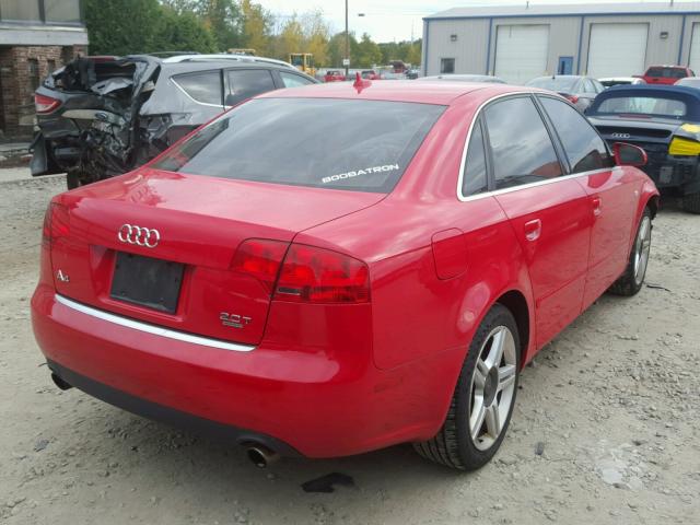 WAUDF78E07A111108 - 2007 AUDI A4 2.0T QU RED photo 4