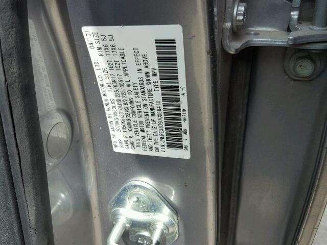 JHLRE38797C056414 - 2007 HONDA CR-V EXL SILVER photo 10