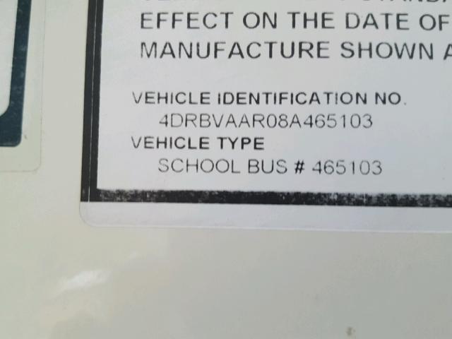4DRBVAAR08A465103 - 2008 IC CORPORATION 3000 YELLOW photo 10