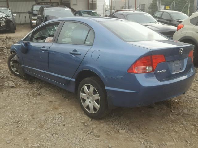 1HGFA16548L092855 - 2008 HONDA CIVIC LX BLUE photo 3