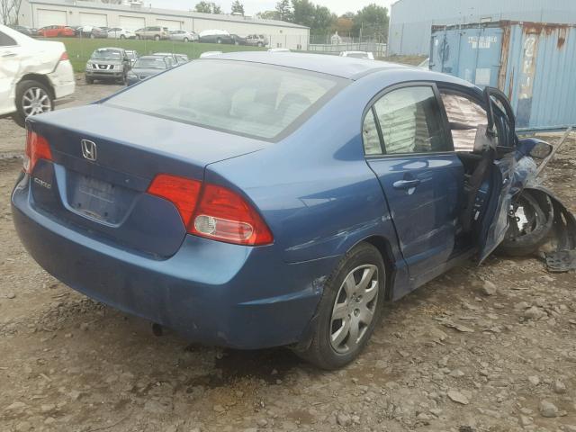 1HGFA16548L092855 - 2008 HONDA CIVIC LX BLUE photo 4