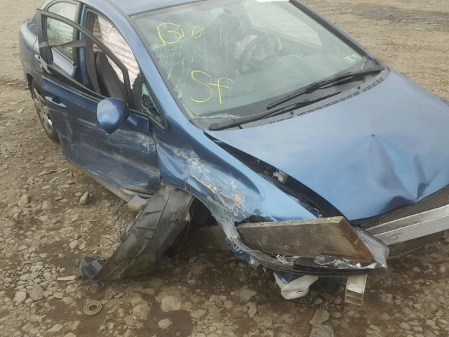 1HGFA16548L092855 - 2008 HONDA CIVIC LX BLUE photo 9