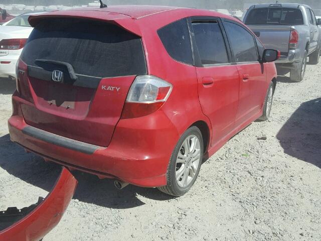 JHMGE88419S050332 - 2009 HONDA FIT SPORT RED photo 4