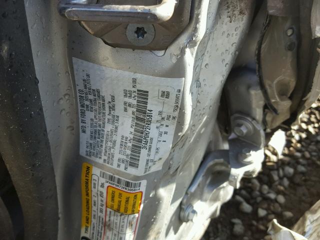 3FA6P0H72FR305814 - 2015 FORD FUSION SE SILVER photo 10