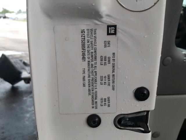 1G1ZT52885F249481 - 2005 CHEVROLET MALIBU LS თეთრი ფოტო 10