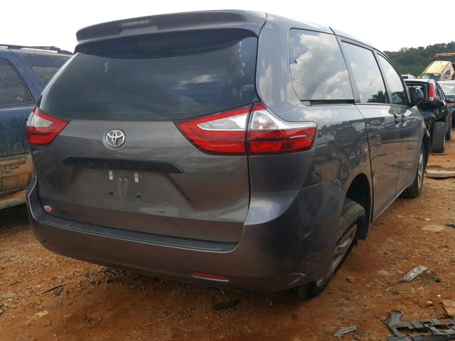 5TDZZ3DC3HS826420 - 2017 TOYOTA SIENNA BAS GRAY photo 4