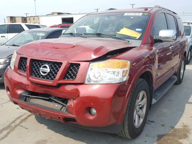 5N1BA08D38N633602 - 2008 NISSAN ARMADA SE MAROON photo 2