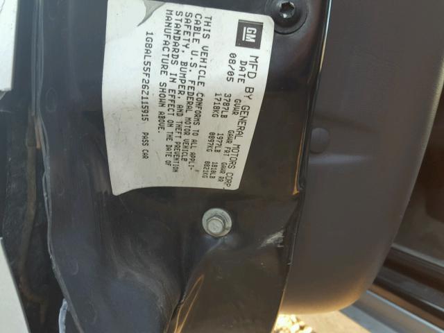 1G8AL55F26Z115915 - 2006 SATURN ION LEVEL SILVER photo 10