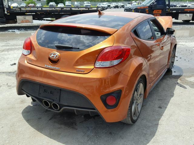 KMHTC6AE9DU143024 - 2013 HYUNDAI VELOSTER T ORANGE photo 4