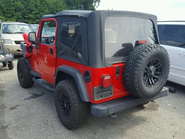 1J4FA49S16P750245 - 2006 JEEP WRANGLER / RED photo 3