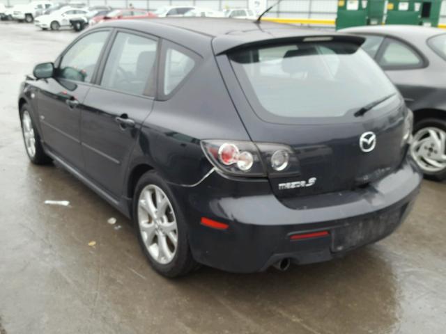 JM1BK343581861575 - 2008 MAZDA 3 HATCHBAC BLACK photo 3