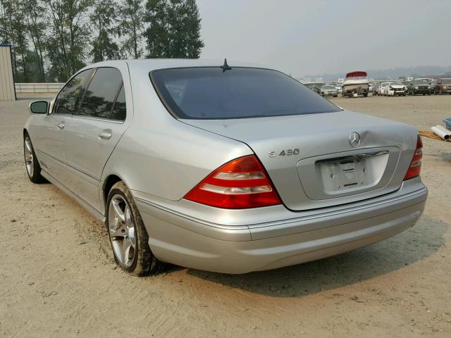 WDBNG70J11A165780 - 2001 MERCEDES-BENZ S 430 SILVER photo 3