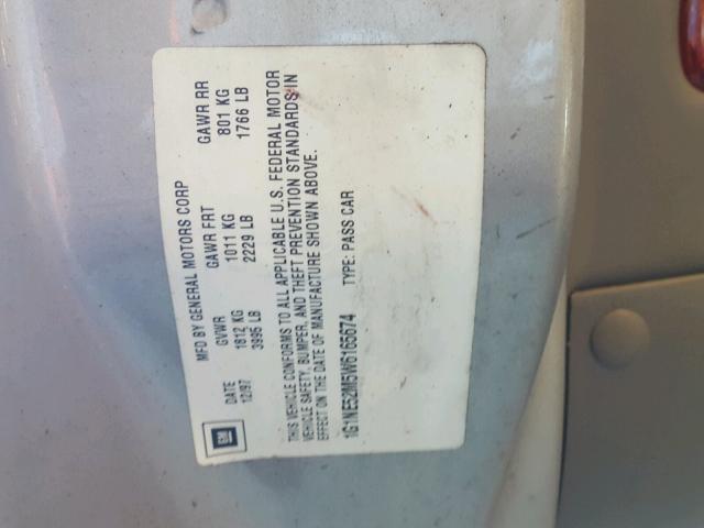 1G1NE52M5W6165674 - 1998 CHEVROLET MALIBU LS ვერცხლისფერი ფოტო 10