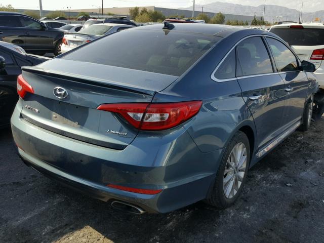 5NPE34AF9FH142382 - 2015 HYUNDAI SONATA SPO BLUE photo 4