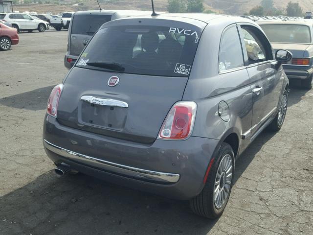 3C3CFFCR7DT744538 - 2013 FIAT 500 LOUNGE GRAY photo 4