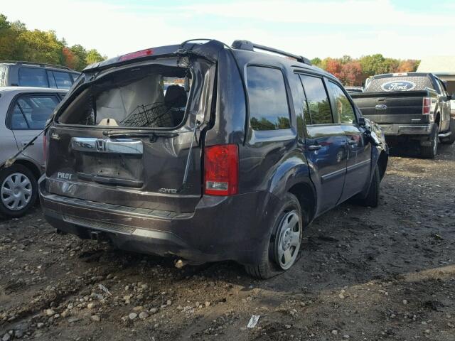 5FNYF4H20DB071401 - 2013 HONDA PILOT LX BROWN photo 4