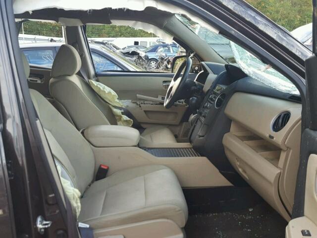 5FNYF4H20DB071401 - 2013 HONDA PILOT LX BROWN photo 5