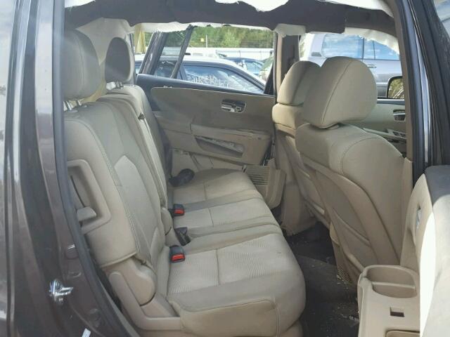 5FNYF4H20DB071401 - 2013 HONDA PILOT LX BROWN photo 6