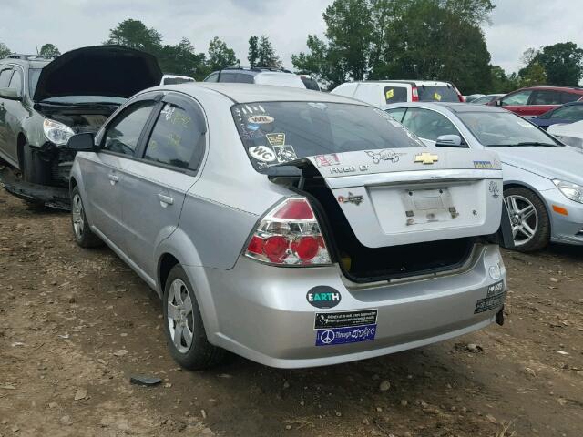 KL1TD56E49B328001 - 2009 CHEVROLET AVEO SILVER photo 3