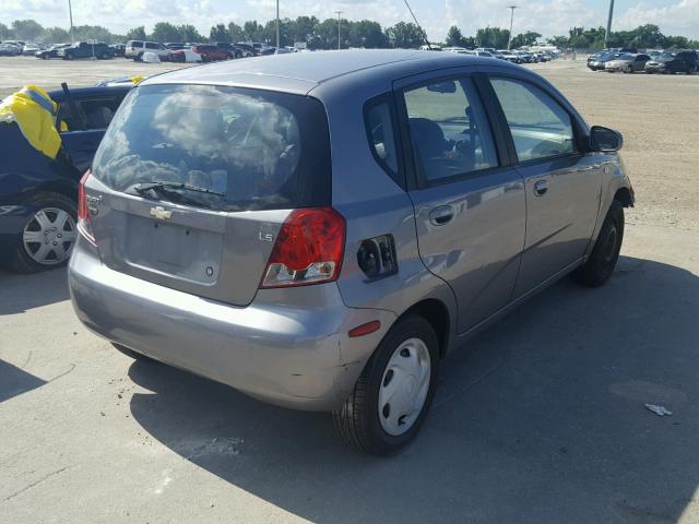 KL1TD66677B793965 - 2007 CHEVROLET AVEO BASE Srebrny zdjęcie 4