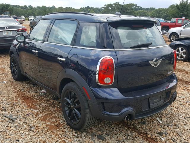 WMWZC3C57BWL80233 - 2011 MINI COOPER S C BLUE photo 3