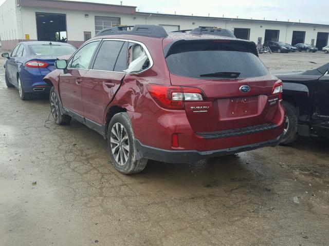 4S4BSANC7H3374851 - 2017 SUBARU OUTBACK 2. RED photo 3