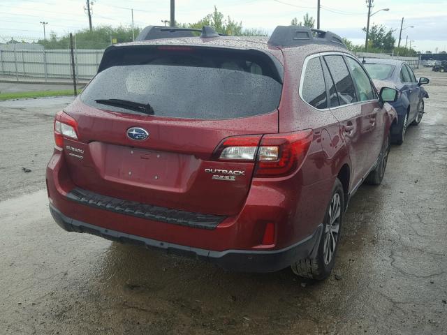 4S4BSANC7H3374851 - 2017 SUBARU OUTBACK 2. RED photo 4