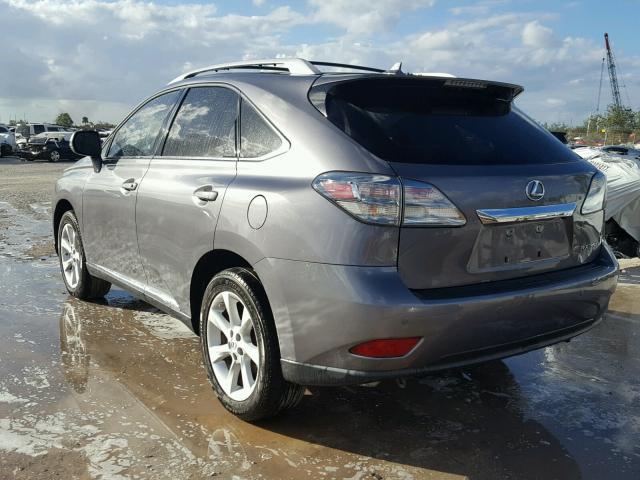 2T2ZK1BA8CC076780 - 2012 LEXUS RX GRAY photo 3