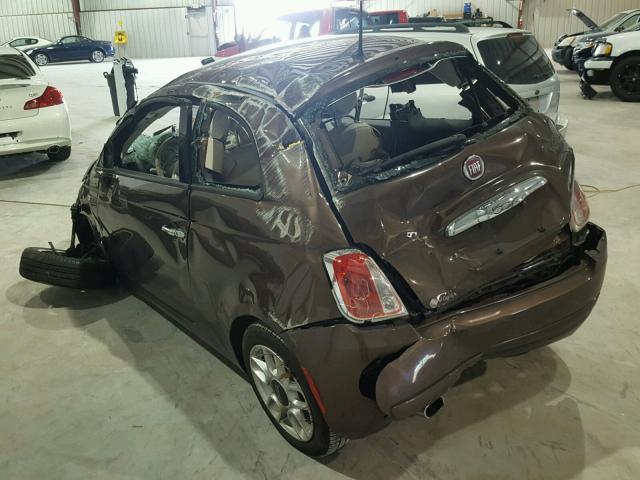 3C3CFFAR1ET293952 - 2014 FIAT 500 BROWN photo 3