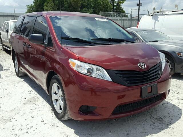 5TDKA3DC1CS009450 - 2012 TOYOTA SIENNA BAS MAROON photo 1