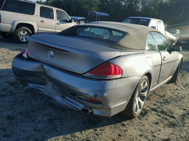 WBAEK13537CN80668 - 2007 BMW 650 I SILVER photo 4