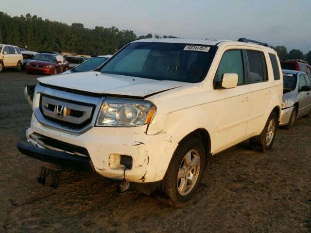 5FNYF3H58BB049583 - 2011 HONDA PILOT EXL WHITE photo 2