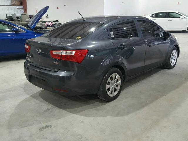 KNADN4A38C6060514 - 2012 KIA RIO EX GRAY photo 4