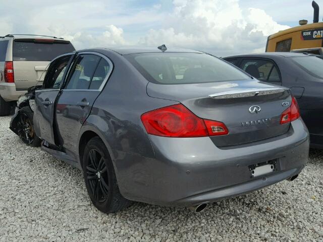 JN1CV6AR4DM356371 - 2013 INFINITI G37 GRAY photo 3