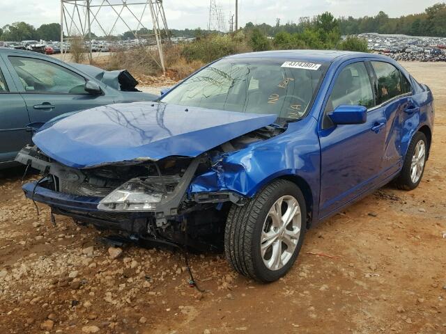 3FAHP0HA7CR150175 - 2012 FORD FUSION SE BLUE photo 2