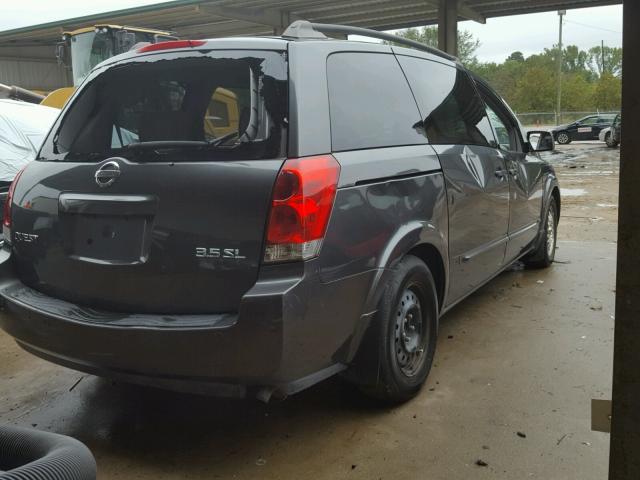 5N1BV28U16N100807 - 2006 NISSAN QUEST S GRAY photo 4