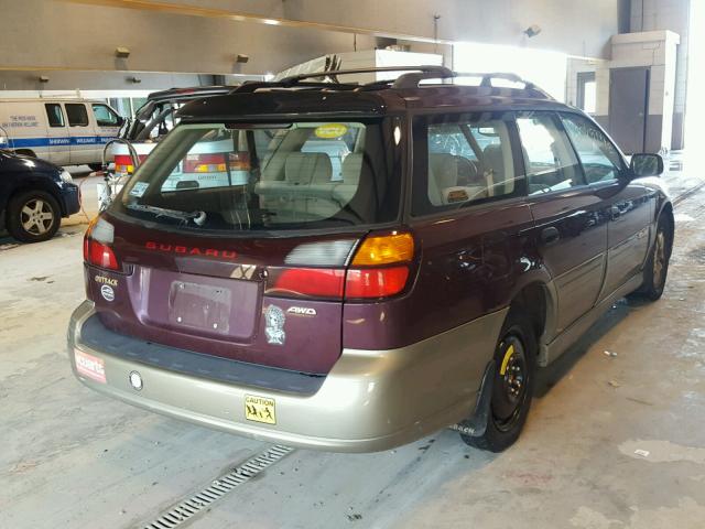 4S3BH675817679014 - 2001 SUBARU LEGACY OUT RED photo 4