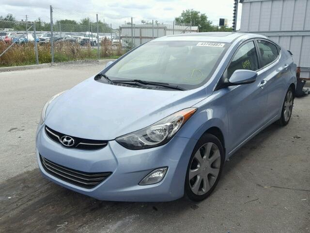 KMHDH4AE0CU495417 - 2012 HYUNDAI ELANTRA GL BLUE photo 2