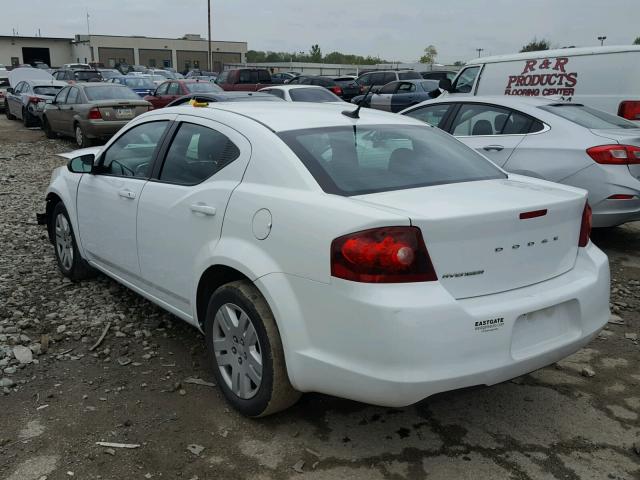 1C3CDZAB2EN105269 - 2014 DODGE AVENGER WHITE photo 3