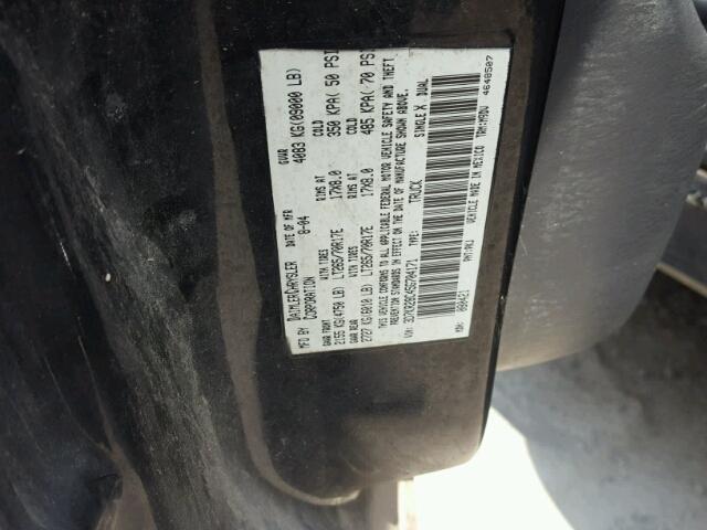 3D7KR28C45G704171 - 2005 DODGE RAM 2500 S შავი ფოტო 10