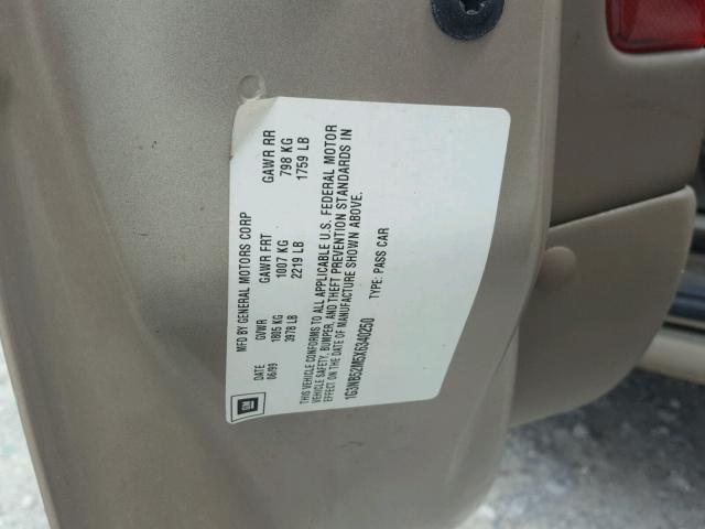 1G3NB52M5X6340250 - 1999 OLDSMOBILE CUTLASS GL GOLD photo 10